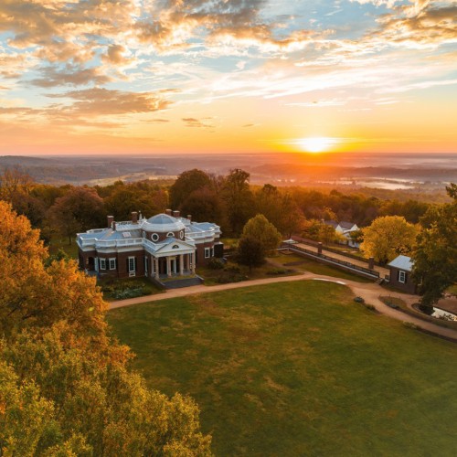 Aerial View of Monticello in the morning light