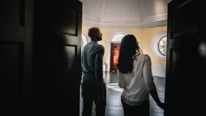 Two people entering Monticello's Dome Room
